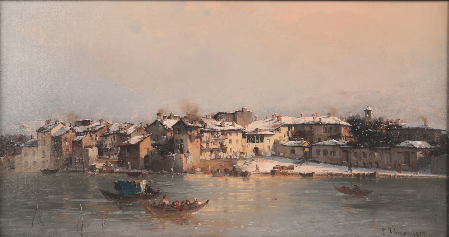 Pescarenico d'inverno (1863)